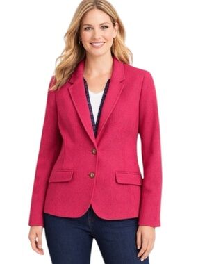 Talbots Aberdeen Women’s Wool Blend Blazer Pink Women’s Size 14 Style# PH5090
